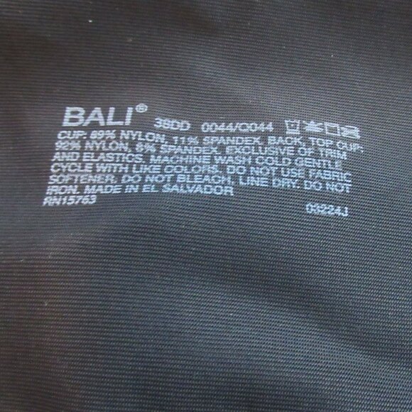 Bali Women's Double Support Back Smoothing Soft Wireless Bra, Black, 38DD - Picture 6 of 6